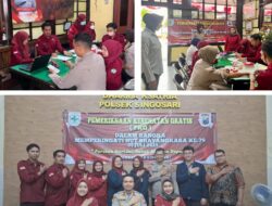 Sinergitas Puskesmas Dan Polsek Singosari Di HUT Bhayangkara ke-79 Tahun Pemeriksaan Kesehatan Gratis