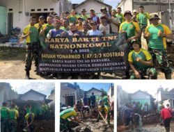 Prajurit Yonarmed 1 Kostrad Laksanakan Karya Bakti Membantu renovasi Rumah Tidak Layak Huni (RTLH)
