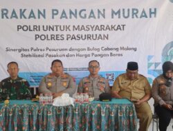 Polres Pasuruan Gelar Gerakan Pangan Murah, Sediakan 2 Ton Beras Warga Sukorejo Dan Tosari