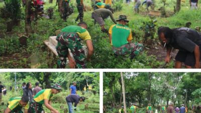 Prajurit Yonarmed 1 Kostrad Laksanakan Karya Bakti Pembersihan Tempat Pemakaman Umum (TPU)