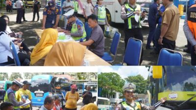 *Ramp Check dan Tes Urine, Satlantas Polres Malang Pastikan Angkutan Umum Laik Jalan*