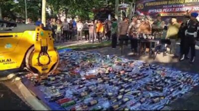 Pemusnahkan Miras Dilaksanakan Dipendopo Bupati Oleh Polres Malang Bersama Bupati Malang