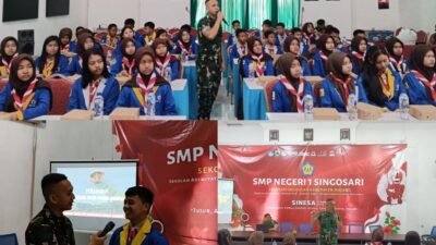 Yonarmed 1 Kostrad Kunjungi SMPN 1 Singosari