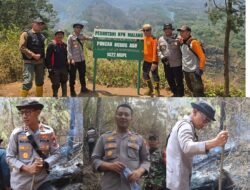 *Kapolres Malang Turun Langsung Padamkan Karhutla di Gunung Arjuno*
